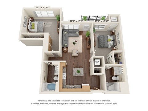 2C Floor Plan at Orville Commons, Woodbury