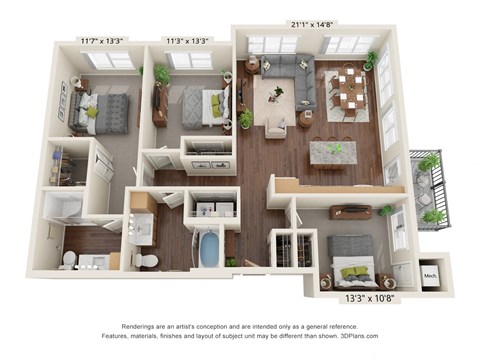 3C Floor Plan at Orville Commons, Woodbury Minnesota