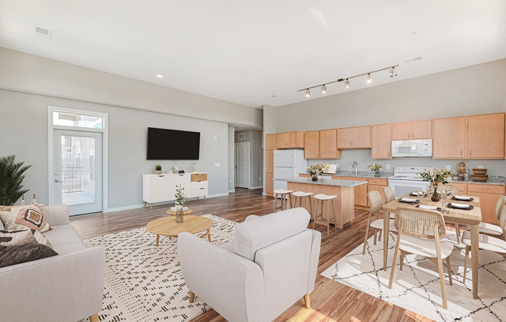 Living And Kitchen at The Paramount, Atlanta Georgia