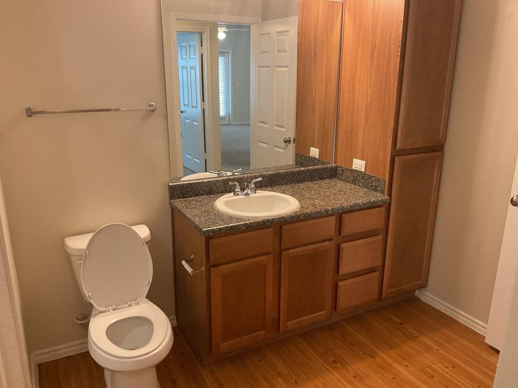 Bathroom at Pacana Park 55+ Apartments, La Porte, TX 77571