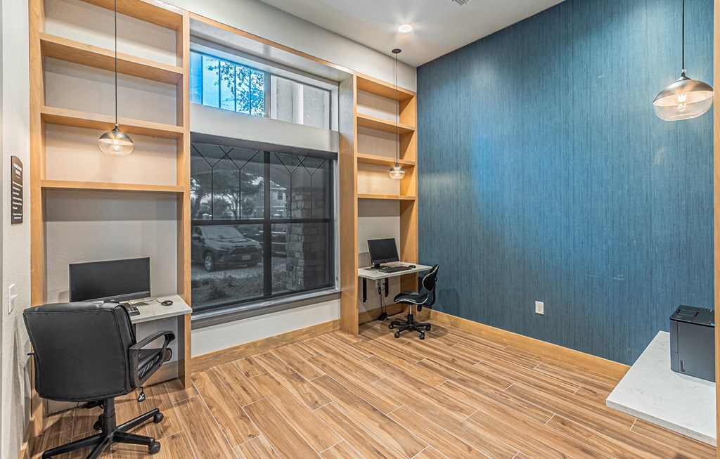 Business center at Rosemont at Mayfield Villas, Arlington, Texas