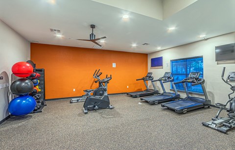 Fitness center at Rosemont at Mayfield Villas, Arlington, TX