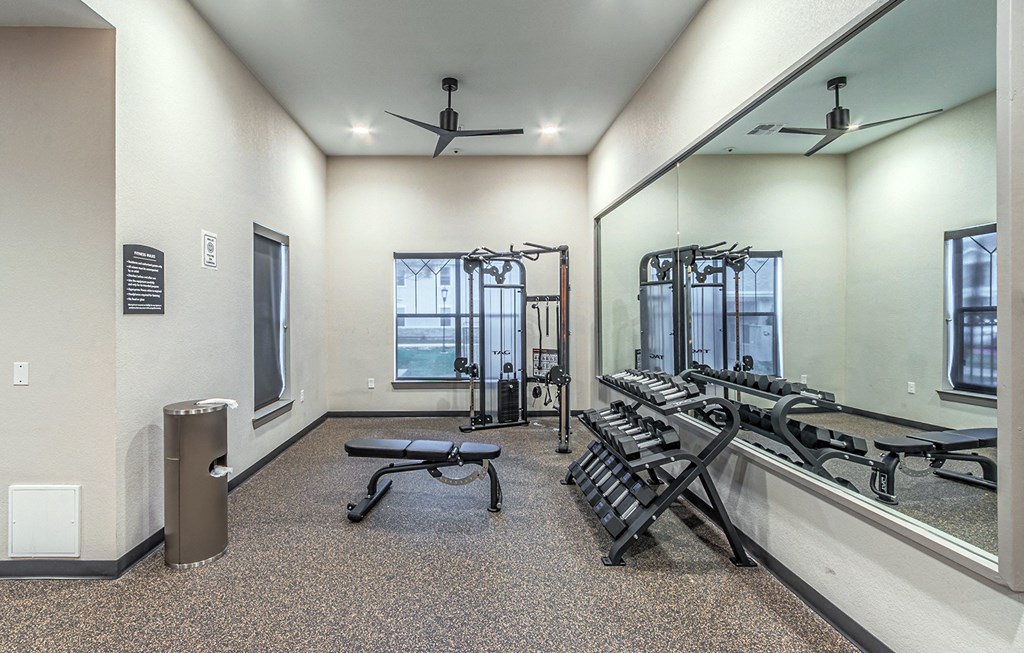 Gym equipment at Rosemont at Mayfield Villas, Arlington, Texas