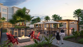 Dominium_Sandpiper Glen_Outdoor Nighttime Courtyard Area Rendering - Photo Gallery 4