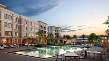 Dominium_Sandpiper Glen_Outdoor Pool Area Rendering at Night - Photo Gallery 5