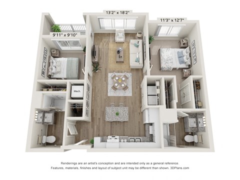 2 bed 2 bath B at Sandpiper Glen 62+ Apartments, Florida, 32825