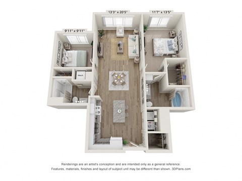 2 bed 2 bath D at Sandpiper Glen 62+ Apartments, Orlando, FL