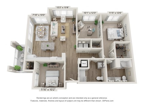 3 bed 2 bath B at Sandpiper Glen 62+ Apartments, Orlando, FL, 32825