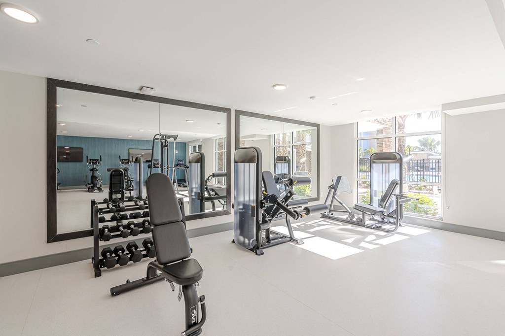 Equipment of gym at Sandpiper Glen 62+ Apartments, Orlando, FL, 32825