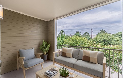 Balcony at The Abberly at Spring Hollow 55+ Apartments, Saginaw, Texas