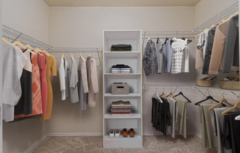 Large Closet at The Abberly at Spring Hollow 55+ Apartments, Saginaw, TX