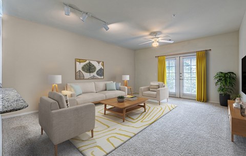 Spacious Living Area at The Abberly at Spring Hollow 55+ Apartments, Saginaw, TX, 76131