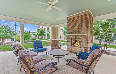 Fire Pit at The Abberly at Spring Hollow 55+ Apartments, Texas