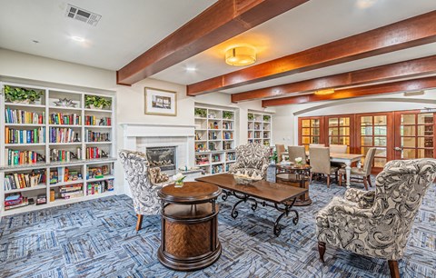 Library at The Abberly at Spring Hollow 55+ Apartments, Saginaw