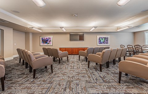 Theater Room at The Abberly at Spring Hollow 55+ Apartments, Saginaw, Texas