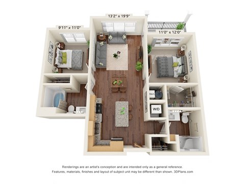 2 bed 2 bathroom M at Stonepointe 55+ Apartments, Georgia, 30058