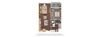 1 bed 1 bath D Floor Plan at Suncrest Vista at Canyon Trails 55+ Apartments, Goodyear