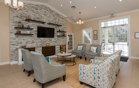 Clubhouse With Expansive Windows at Sunrise Pointe, Port Orange, FL, Florida