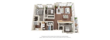 The Oasis at Twin Lakes_3D_3 Bedroom - D