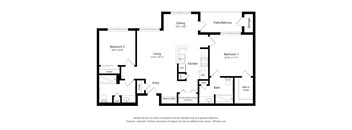 The Portofino_2D_2Bedroom_2Bathroom at The Portofino 55+ Apartments, Pasadena Texas