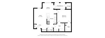 Dominium_The Cesera_1 Bedroom 2D Floor Plan Image at The Cesera 55+ Apartments, Garland, TX 75040