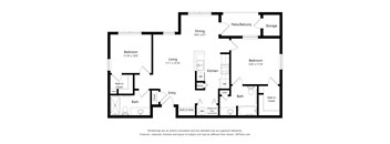 Dominium_The Cesera_2 Bedroom 2D Floor Plan Image at The Cesera 55+ Apartments, Garland, TX