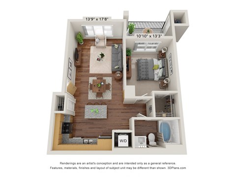 1 bed 1 bath D at The Meridian Apartments, Decatur, GA, 30032