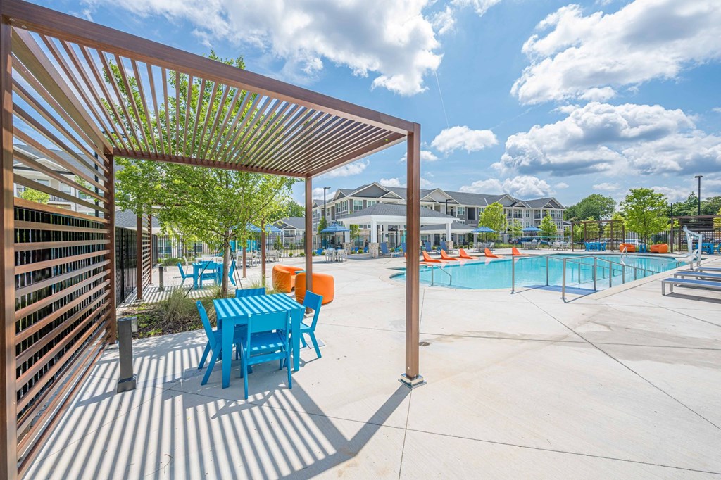 Pool side at The Meridian Apartments, Georgia, 30032