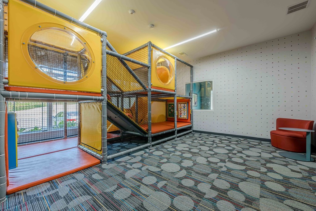 A play area with a slide and a ball pit at The Meridian Apartments, Decatur, Georgia