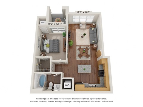 1 bed 1 bath C at The Paramount Apartments, Atlanta