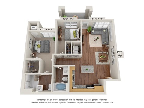 2 bed 2 bath D at The Paramount Apartments, Atlanta, GA
