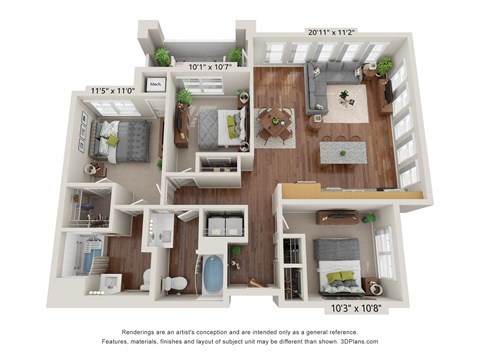 3 bed 2 bath D at The Paramount Apartments, Atlanta