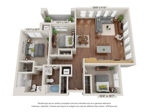 3 bed 2 bath E at The Paramount Apartments, Georgia