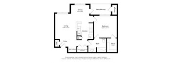 The Portofino_2D_1Bedroom at The Portofino 55+ Apartments, Texas, 77503