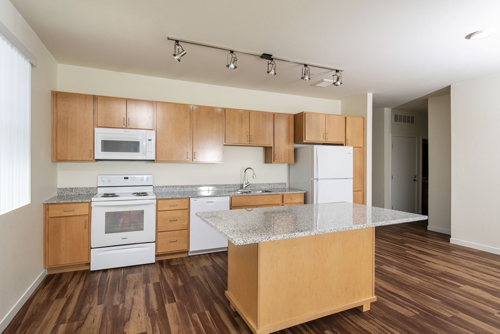 Cabinets and appliances at The Safford Apartments, Marana