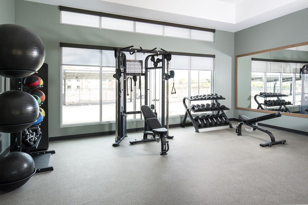 Gym equipment at The Safford Apartments, Marana, AZ