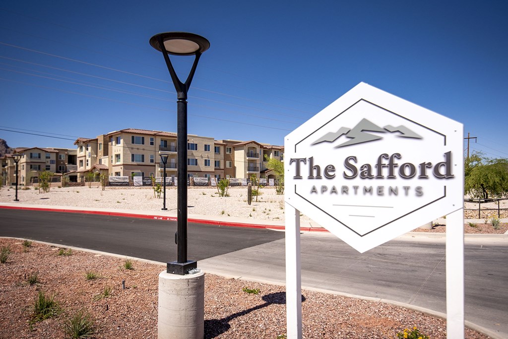 Sign at The Safford Apartments, Marana, AZ, 85743