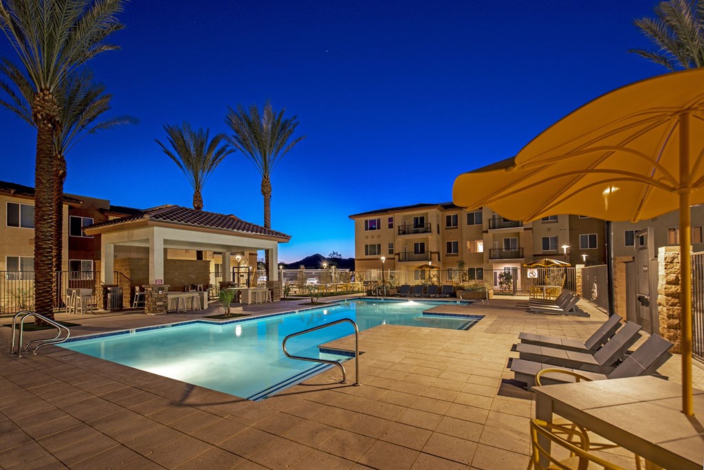 View of pool at The Safford Apartments, Marana, Arizona