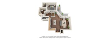 A3a Wheelchair Accessible Floor Plan at Willow Place 55+ Apartments, McDonough, GA