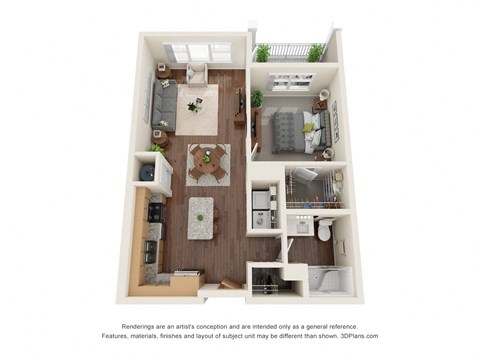 A2 Floor Plan at Willow Place 55+ Apartments, McDonough, GA