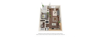 A4 - Cottage Floor Plan at Willow Place 55+ Apartments, McDonough, GA, 30253
