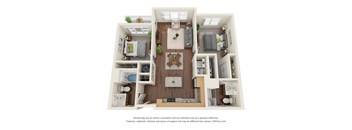 B1 Floor Plan at Willow Place 55+ Apartments, McDonough, 30253