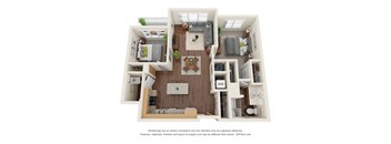 B2 Floor Plan at Willow Place 55+ Apartments, McDonough