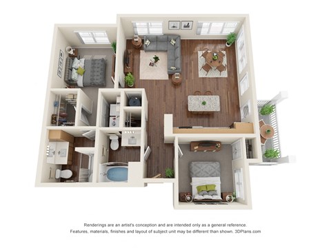 B5 Floor Plan at Willow Place 55+ Apartments, McDonough, Georgia