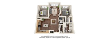 B7 ADA Floor Plan at Willow Place 55+ Apartments, McDonough, GA, 30253