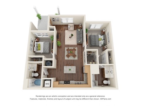 B8 - Cottage Floor Plan at Willow Place 55+ Apartments, McDonough, 30253