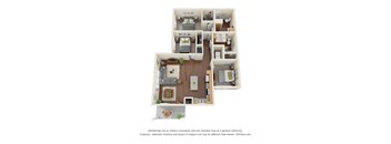 C1 - Cottage Floor Plan at Willow Place 55+ Apartments, McDonough