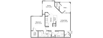 A1 Floor Plan at Falls Pointe at the Park, Durham, NC