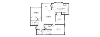 C1 Floor Plan at Falls Pointe at the Park, Durham