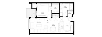 One Bedroom - B Floorplan at The Grainwood Senior Apartments, Minnesota
